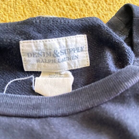 DENIM & SUPPLY Ralph Lauren Womens M Blue Cream Aztec Bohemian Sweatshirt Cotton - Picture 3 of 6